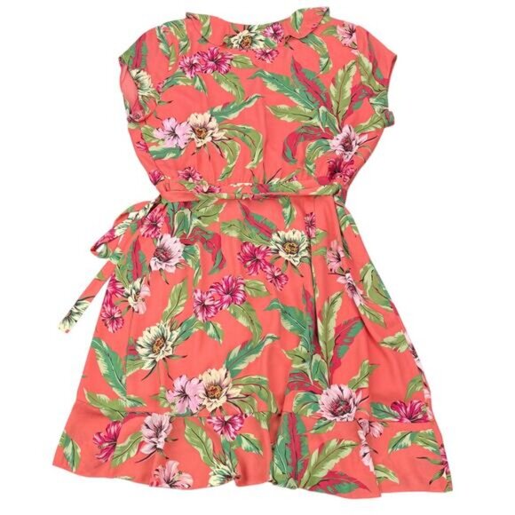 Aritzia Sunday Best Savoy Wrap Floral Dress In Coral Size 4 - Picture 6 of 7